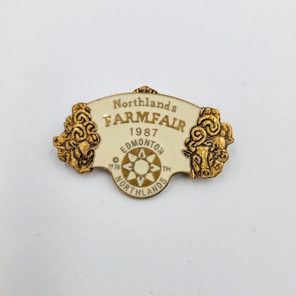 Farmfair 1987 Northlands Edmonton Alberta Metal Pin Pinback Vintage Farm Fair - Picture 2 of 6